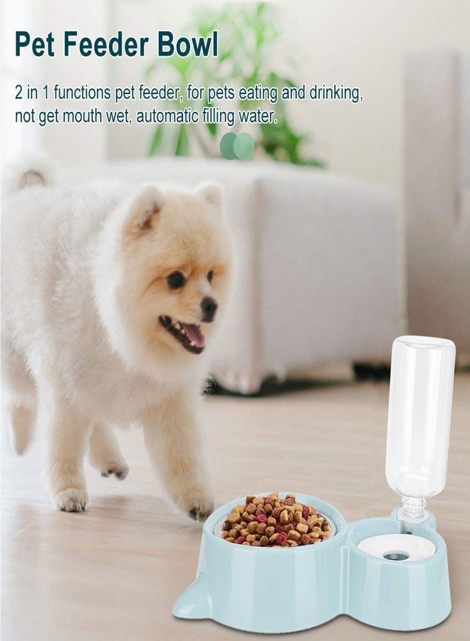 CREDLY Double Dog Cat Bowls Water and Food Bowl Set with Detachable Stainless Steel Bowl Automatic Water Dispenser Bottle Automatic Water Bowl for Cats Dogs Rats Rabbits Guinea Pigs Small Animals - Image 4